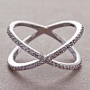Simple Style Brass Cubic Zirconia Finger Rings FS-WG32029-01-1