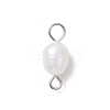 Natural Cultured Freshwater Pearl Rice Connector Charms PALLOY-JF04186-01-2