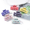 12Pcs 6 Colors Flower Pattern PVC Plastic Claw Hair Clips OHAR-CC0001-01-3
