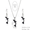 Alloy Enamel Pendant Necklaces & Dangle Earrings Sets FS-WGBC05C-02-1