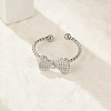Bowknot 304 Stainless Steel Open Cuff Rings for Women LS-RJEW-G338-08P-2