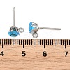 304 Stainless Steel Micro Pave Cubic Zirconia Stud Earring Findings STAS-H240-56P-10-3
