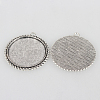Tibetan Style Alloy Pendant Cabochon Settings X-TIBEP-N003-66AS-2