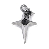 Rack Plating Alloy Jet Rhinestone Pendants PALLOY-F018-18B-02-1