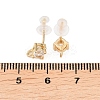 Brass Clear Cubic Zirconia Stud Earring Findings EJEW-A155-03A-G-2
