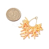 Glass Seed Beaded Imitation Coral Pendants PALLOY-MZ00938-04-2