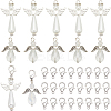 60pcs 3 Styles Electroplate Glass with Acrylic Imitation Pearl with Alloy Pendants FIND-SC0010-07-1