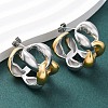 304 Stainless Steel Two Tone Stud Earrings EJEW-A136-01B-GP-1