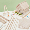 180Pcs 2 Styles Wooden Craft Sticks AJEW-GA0008-63-4