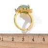 Sunflower Natural Green Aventurine Finger Rings RJEW-B113-03G-03-5