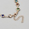Alloy Rhinestone Link Chain Bracelets for Women BJEW-WH0041-32-2