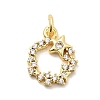Brass Micro Pave Cubic Zirconia Charms KK-C139-12G-1