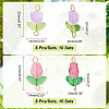 20 Sets 2 Styles Handmade Lampwork Connector Charms FIND-PH0017-40-2