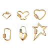 Brass Micro Pave Clear Cubic Zirconia Screw Carabiner Lock Charms ZIRC-TA0001-13G-2