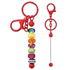 Baking Paint Alloy and Brass Bar Beadable Keychain for Jewelry Making DIY Crafts DIY-YW0007-58B-1