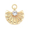 Brass Micro Pave Cubic Zirconia and Glass Pendants KK-L209-088G-1