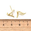 Horse Eye Brass Micro Pave Clear Cubic Zirconia Stud Earrings EJEW-R018-04G-5