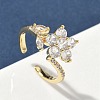 Brass Micro Pave Cubic Zirconia Cuff Rings for Women RJEW-H256-05G-1