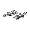 Light Gold Rack Plating Alloy Enamel Pendants X-ENAM-G210-01LG-06-3