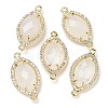 Natural Quartz Crystal Faceted Horse Eye Connector Charms G-G181-07G-09-1