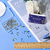 40Pcs 2 Colors 201 Stainless Steel Oval Stud Earring Findings STAS-SC0005-34-3