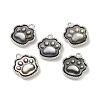 Natural Black Lip Shell Paw print Charms BSHE-Z003-10B-P-2