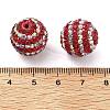 Stripe Pattern Polymer Clay Rhinestone Beads CLAY-NH0001-01H-3