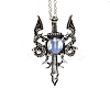 Opalite Dragon Sword Pendant Necklace G-PW0004-67A-1