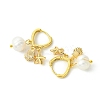 Starfish & Shell & Natural Pearl Drop Huggie Hoop Earrings EJEW-SZ0001-61-3