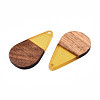 Transparent Resin & Walnut Wood Pendants RESI-N025-030-C08-3