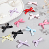 64Pcs 8 Colors Bowknot Polyester Alligator Hair Clips AJEW-CP0008-36-4
