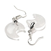 Rack Plating Moon Brass Dangle Earrings for Women EJEW-B064-02P-01-2