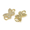 Brass Micro Pave Clear Cubic Zirconia Butterfly Links KK-I358-032G-2