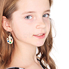 ANATTASOUL 2 Pair 2 Color Colorful Enamel Palette Dangle Earrings EJEW-AN0002-73-5