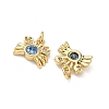 Brass Micro Pave Cubic Zirconia Charms KK-C252-03G-2