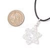 Electroplate Glass & TOHO Round Seed Beaded Snowflake Pendant Black Waxed Cotton Cord Necklaces for Women NJEW-MZ00125-3