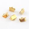 304 Stainless Steel Ribbon Crimp Ends STAS-Q187-03G-1