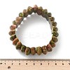 Bicone Natural Unakite Beads Stretch Bracelets for Women Men BJEW-C097-05F-5