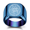 The Seven-Pointed Star Pattern 304 Stainless Steel Finger Rings FS-WGB7142-01-1