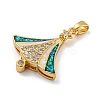 Christmas Brass Micro Pave Cubic Zirconia Pendants KK-H468-03A-03G-2