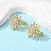 Sun Shape Clear Cubic Zirconia Hoop Earring EJEW-C002-10G-RS-2