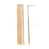 Clear Cubic Zirconia Chain Tassel Dangle Stud Earrings X-EJEW-G321-19G-3