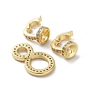 Rack Plating Brass Micro Pave Cubic Zirconia Fold Over Clasps ZIRC-P117-02C-G-2