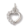 Rack Plating Brass & Clear Cubic Zirconia Pendants KK-L216-013P-1