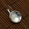 Clear Domed Glass Cabochon Cover and Brass Leverback Earring Settings for DIY DIY-X0160-S-RS-2