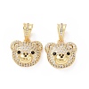 Brass Micro Pave Cubic Zirconia Pendants ZIRC-F136-01-3
