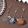 6Pcs 3 Styles Moon Alloy Swivel Lobster Claw Clasps & Brass Cable Chains AJEW-SC0003-98P-5
