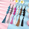 Polyester and Spandex Cord Woven Flower Keychains KEYC-JKC00919-2