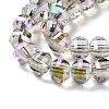 Transparent Electroplate Glass Beads Strands GLAA-Q099-C01-12-1-3