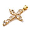 Brass Micro Pave Clear Cubic Zirconia Pendants ZIRC-M117-37G-2